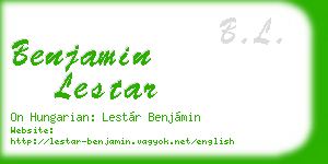 benjamin lestar business card